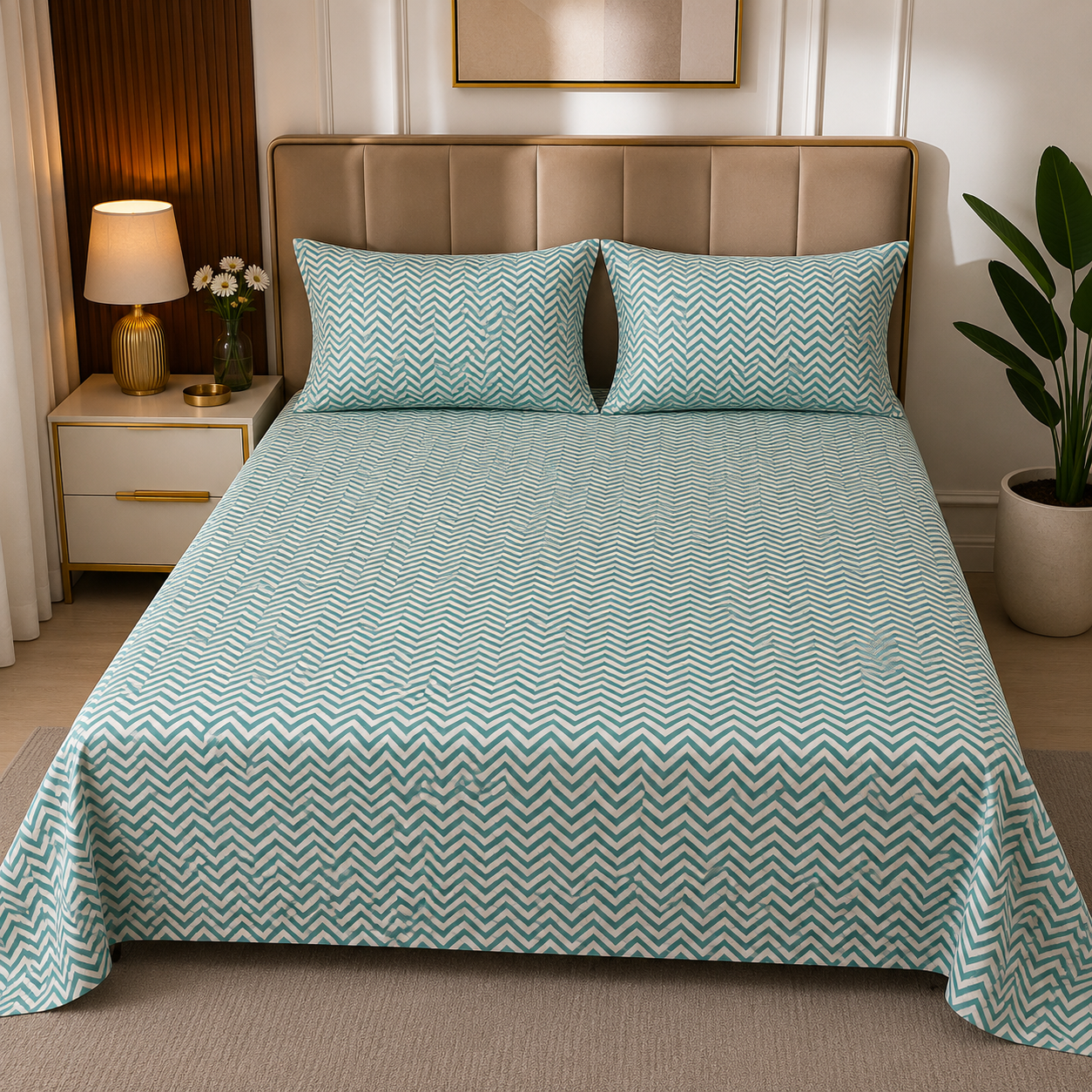 Teal Chevron Zigzag Design Ocean Chevron Luxe
