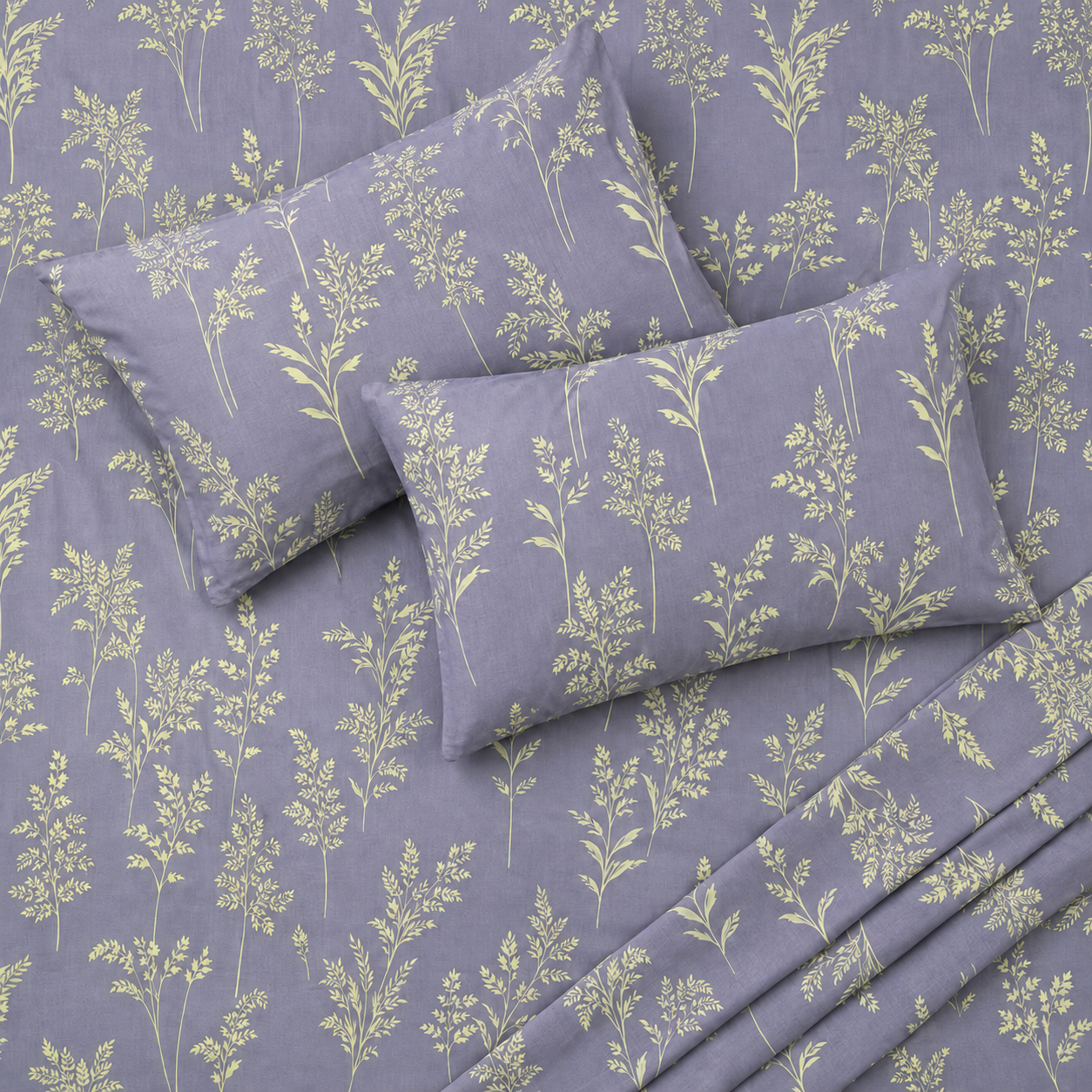 Lavender Wild Grass Floral Bedsheet