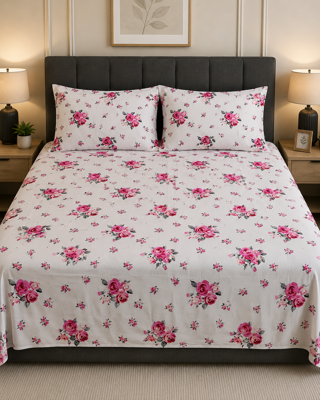 Blush Medwo Cotton Bedsheet