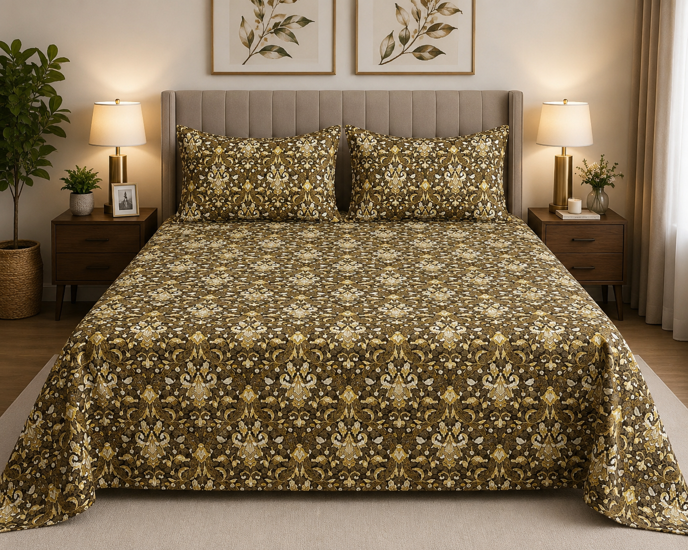 Bloom Haven Micro Cotton Bedsheet
