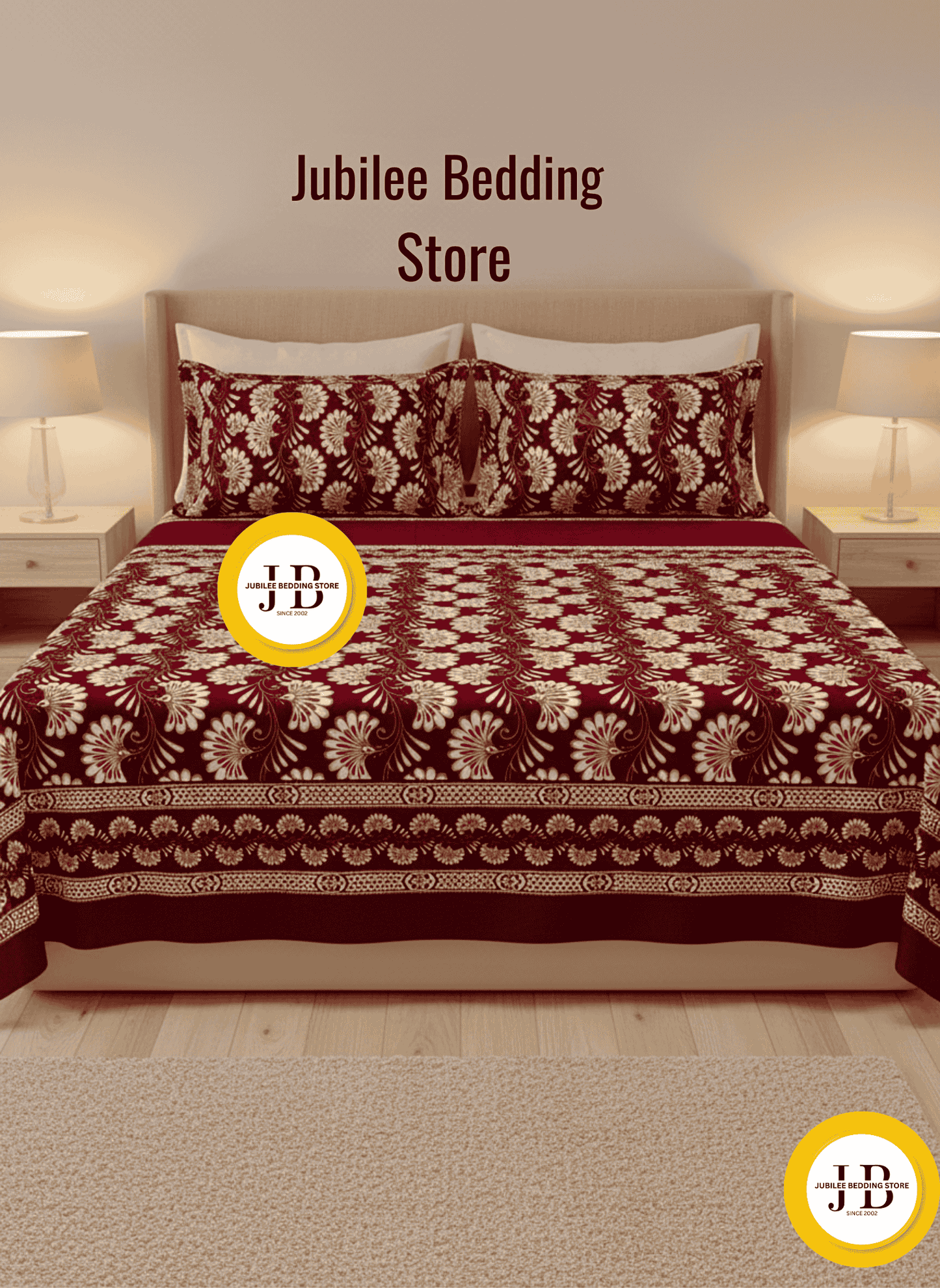 Maroon Classic Bedsheet Set – Elegant Color & Soft Material