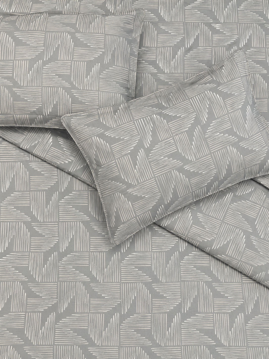 Silver Grid Elegance Cotton Bedsheet