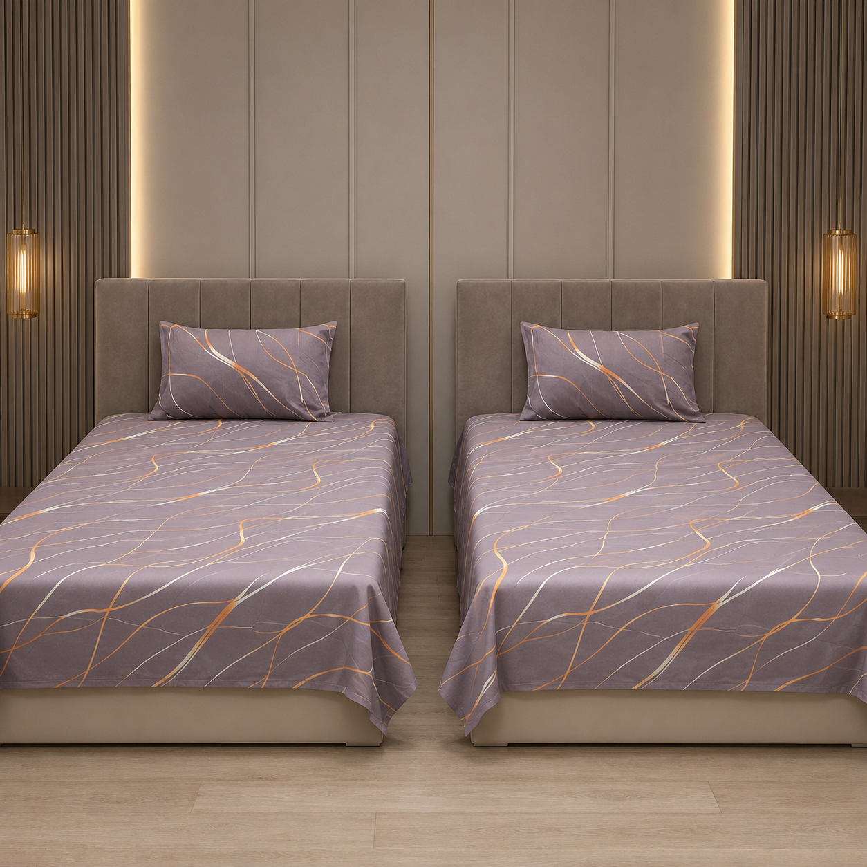 Amber waves Cotton Single bedsheet