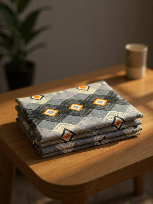 “Silver Grey Bedsheet – Luxury Finish, Soft Fabric & Modern Bedroom Vibes”