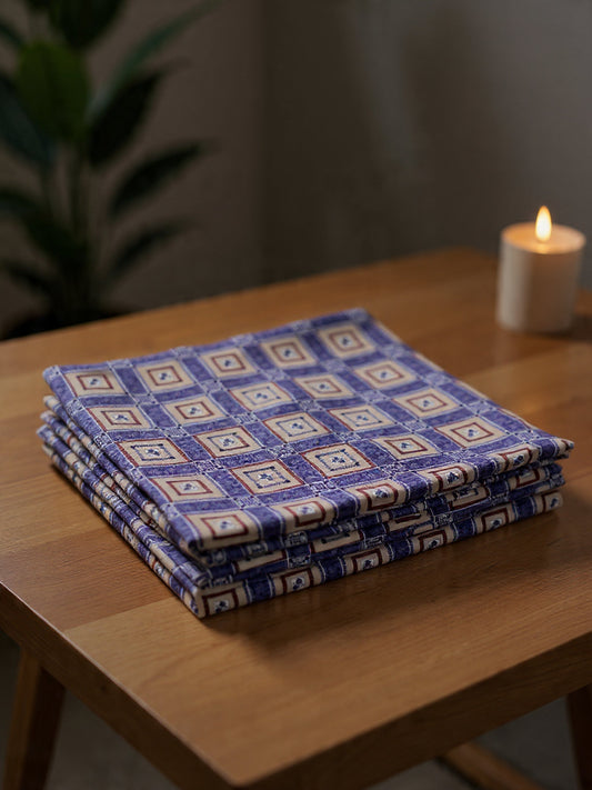 “Blue Check Print Bedsheet – Soft, Stylish & Premium Cotton Bedroom Set”