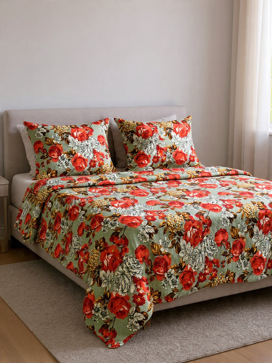Modern Floral Bedsheet– Ultra Smooth, Skin-Friendly Cotton