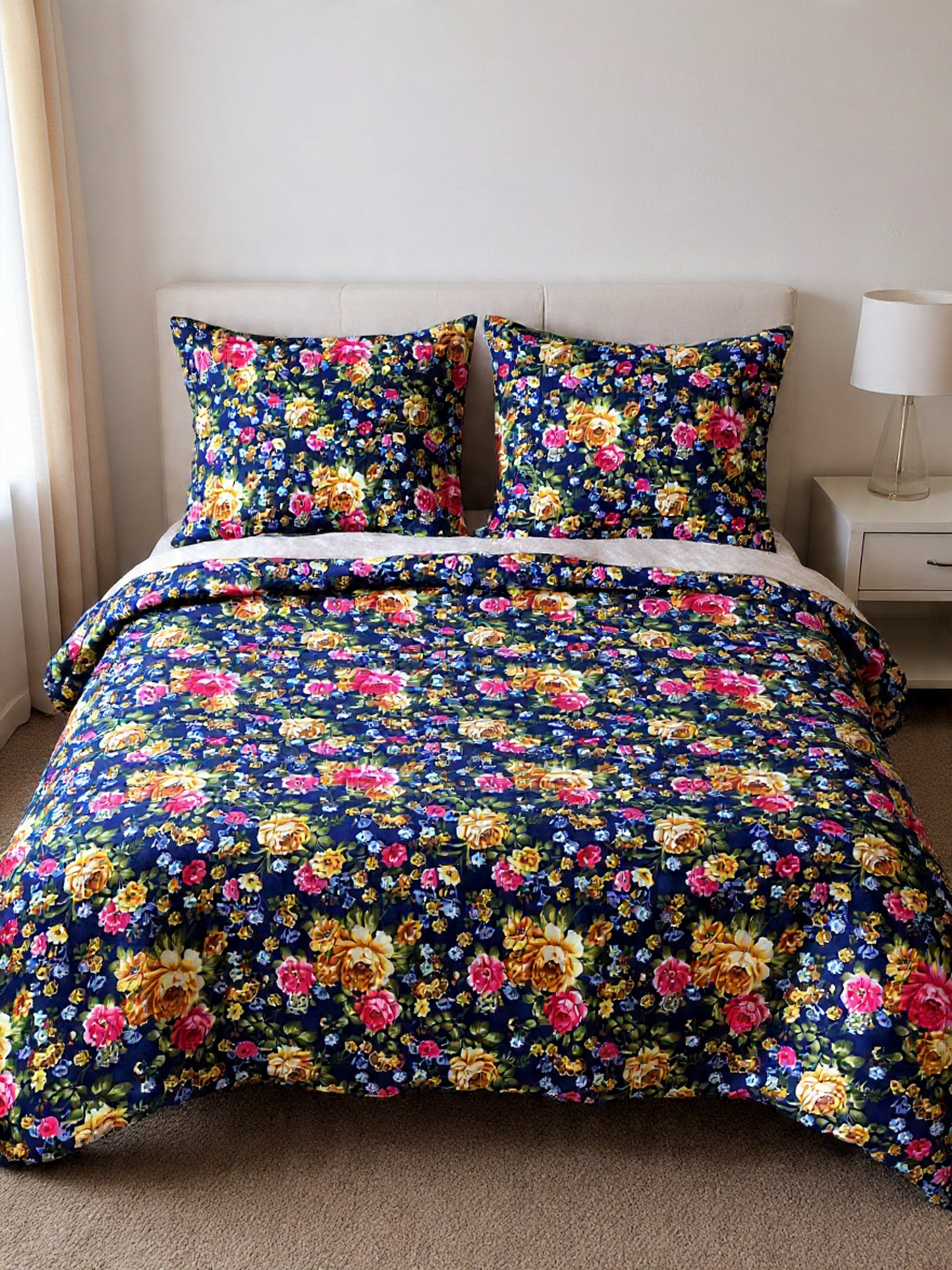 Blue Bedsheet Set – Cool, Fresh Look with High-Quality Fabric”