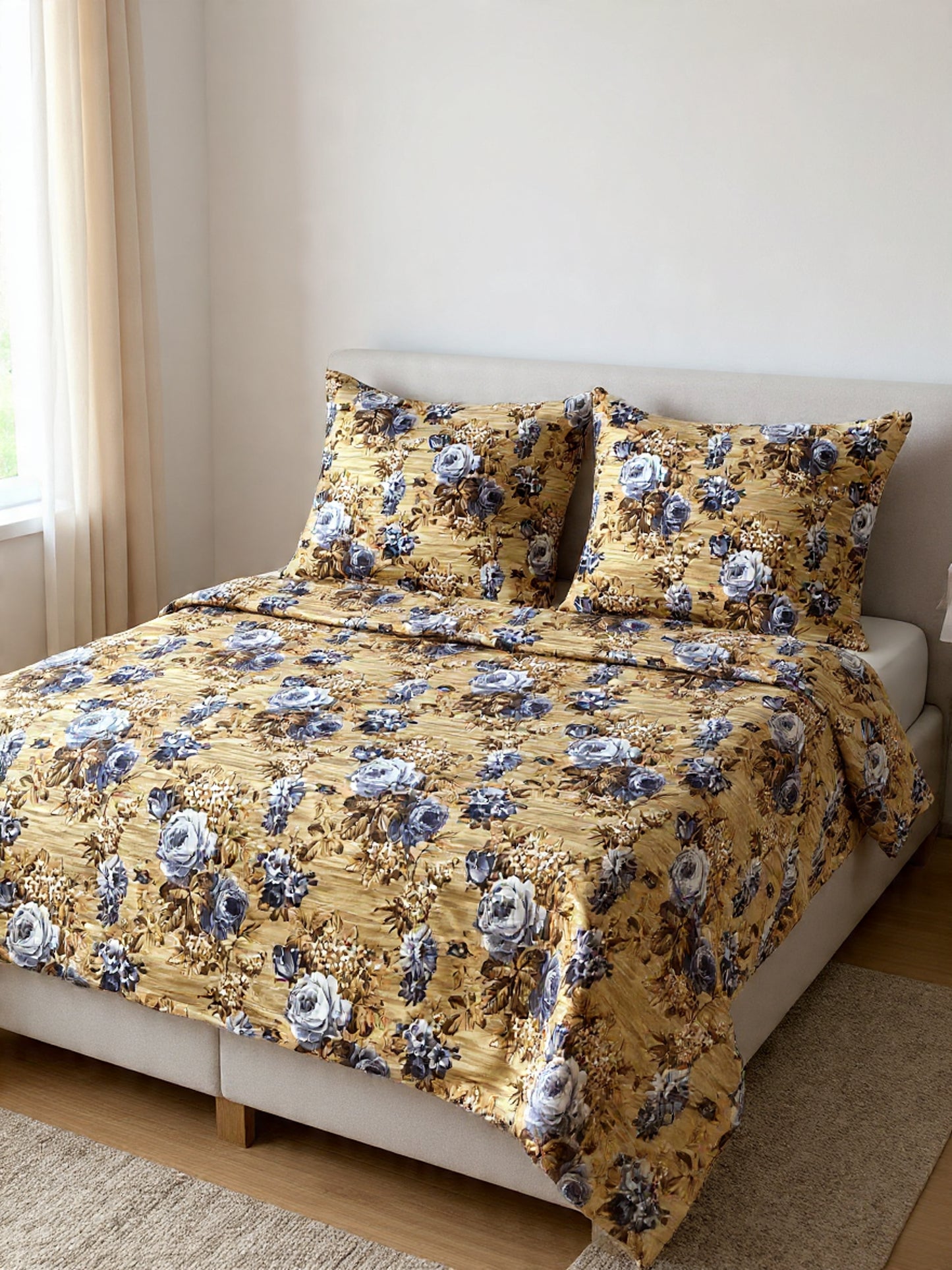 Beige Neutral Bedsheet – Soft Cotton Feel & Modern Minimal Look”