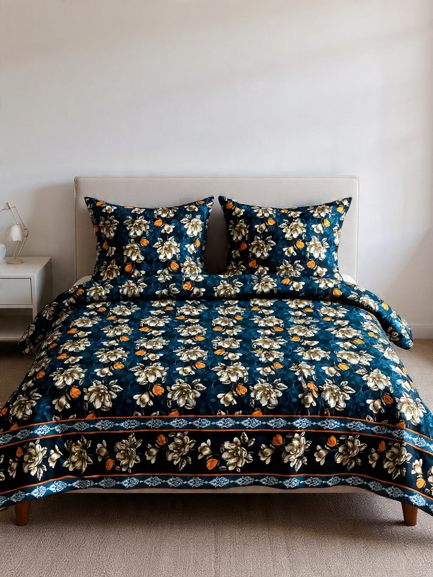 Forest Green Luxe Bedsheet – Stylish, Soft & Fade-Resistant Cotton”