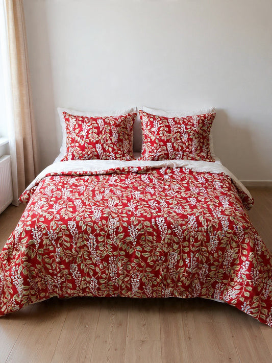 Red Comfort Cotton Bedsheet – Rich Tone, No Pilling, No Color Fade