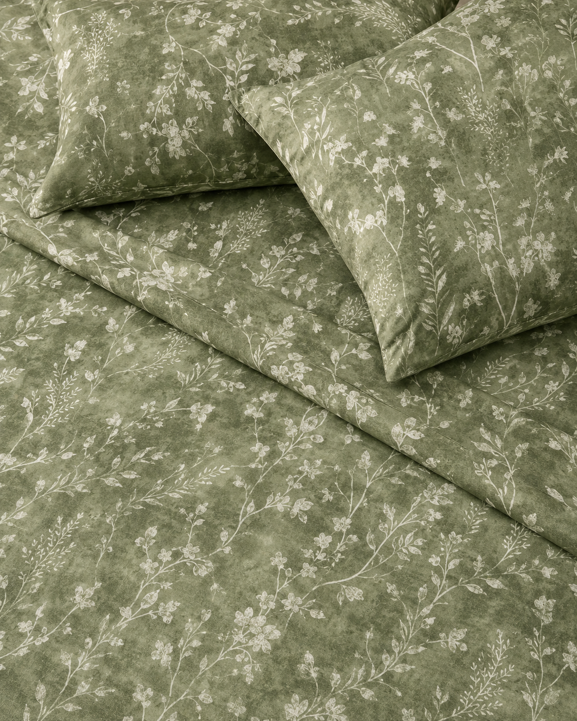 Olive Blossom Cotton Bedsheeet