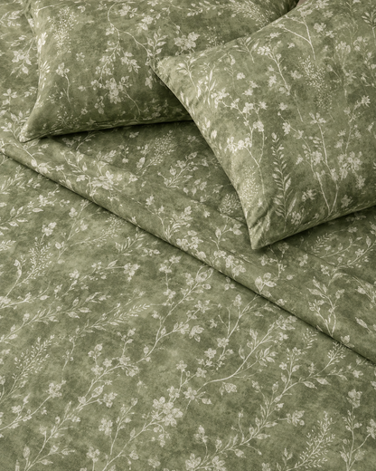 Olive Blossom Cotton Bedsheeet