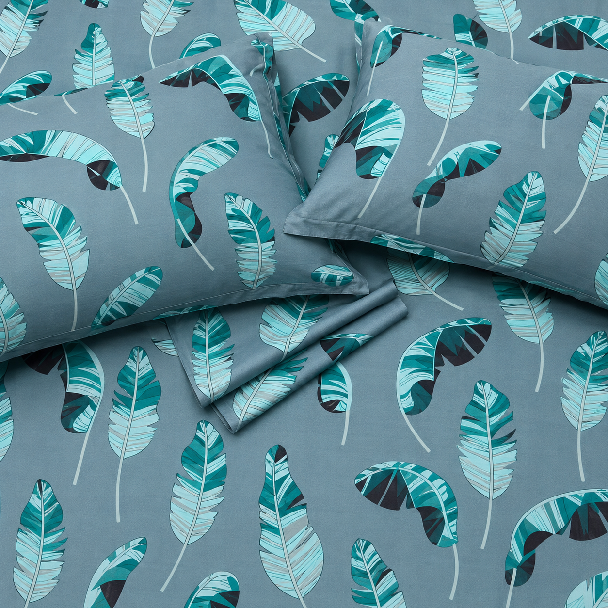 Olive Feathers Cotton Bedsheet