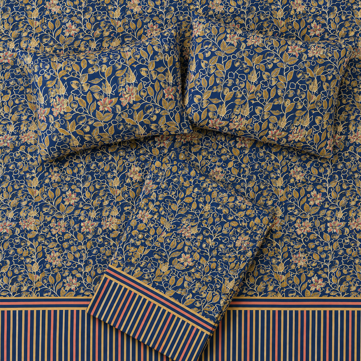 Royal Golden Vines 💙✨ micro cotton bedsheet