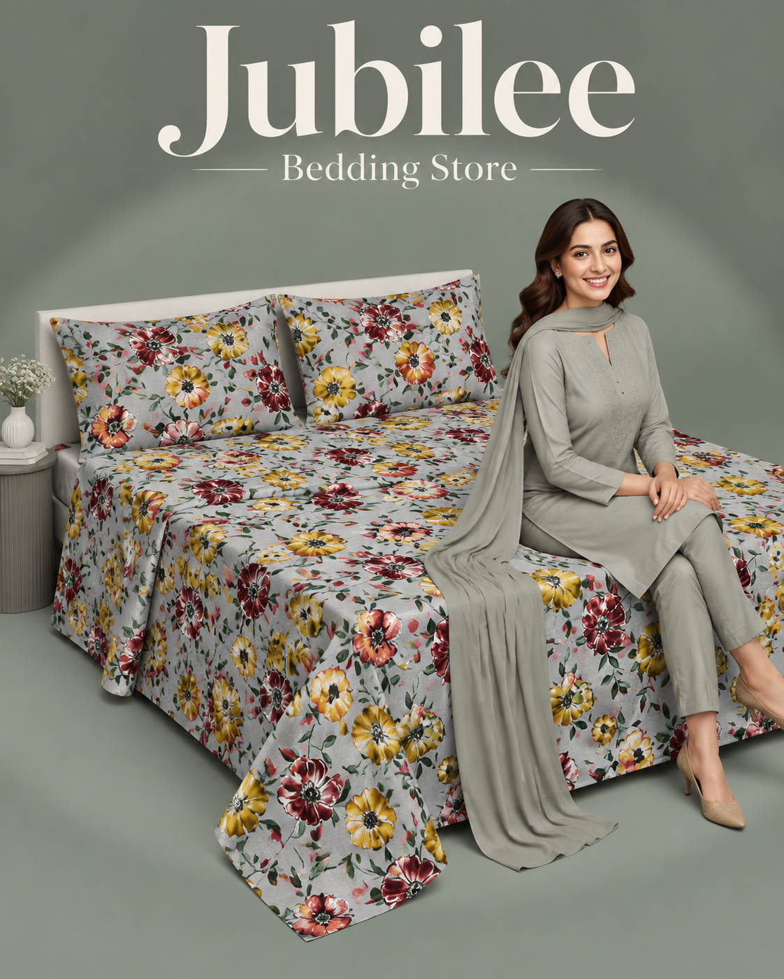 Jubilee Blooming Paradise Cotton Bedsheet