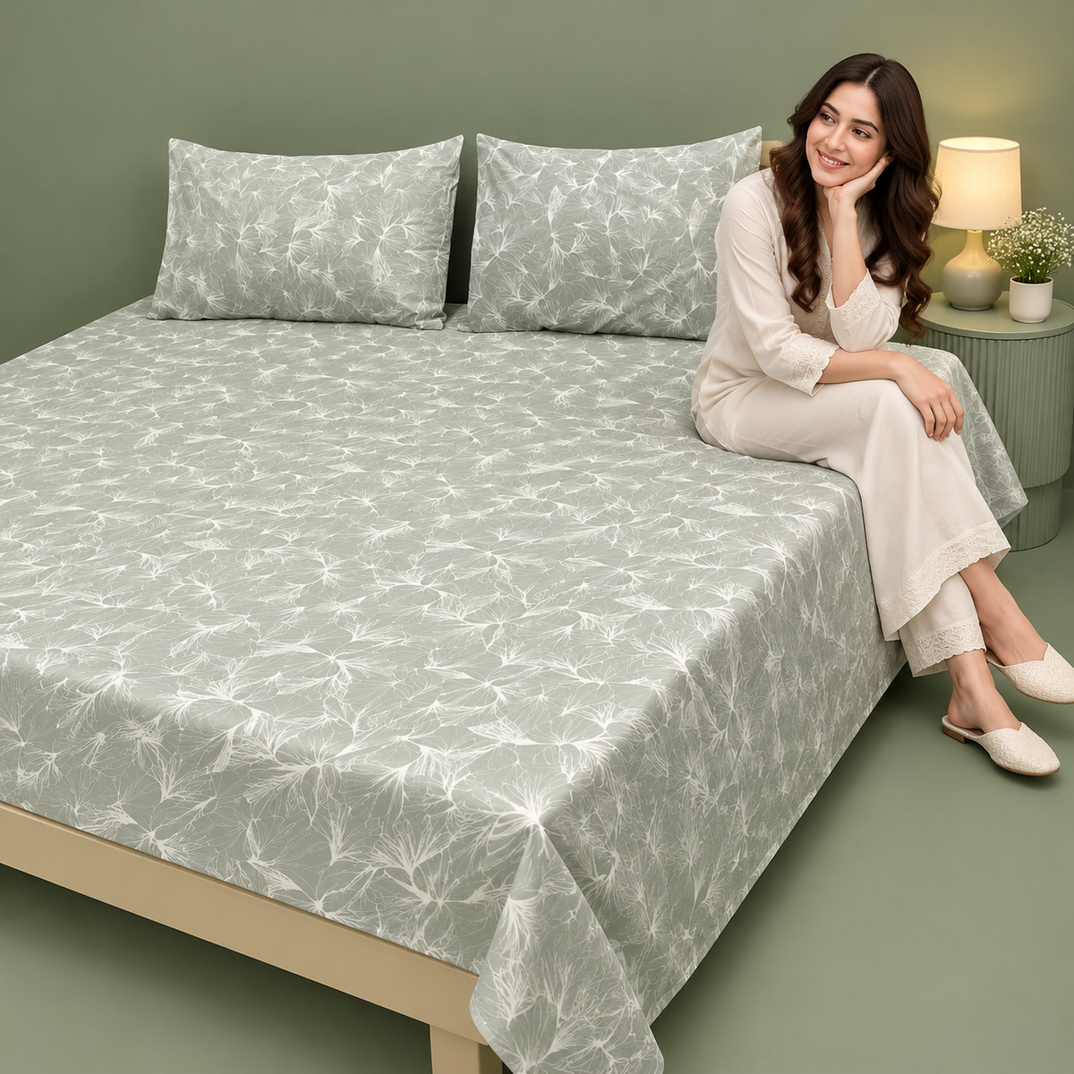 Silver Cloud Cotton bedsheet