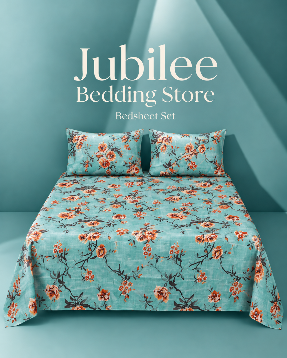 Navy Blossom Classic Bedsheet