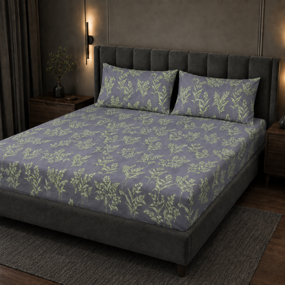 Lavender Wild Grass Floral Bedsheet