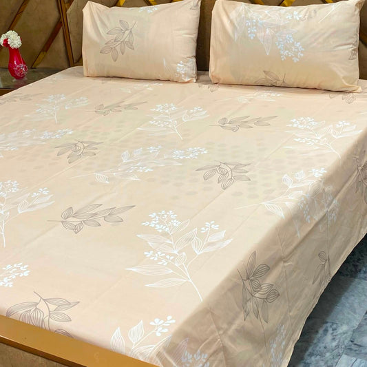 Champagne Botanical Whisper Cotton Bedsheet