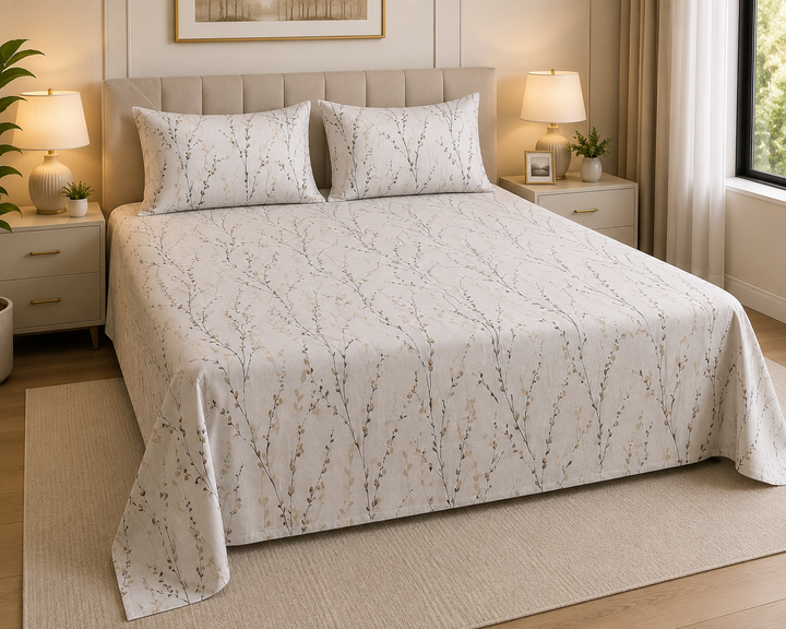 Soft Willow Ivory Bedsheet