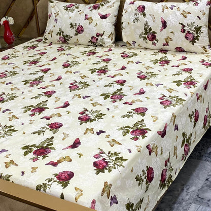 Butterfly Bloom Cotton Bedsheet