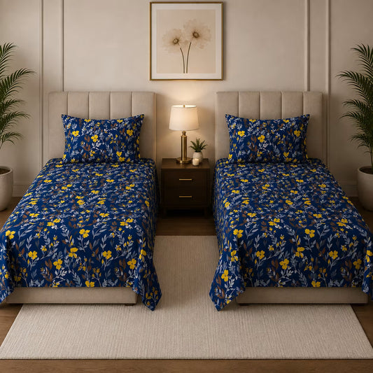 Blue Peatl Peradise Single Bedsheet