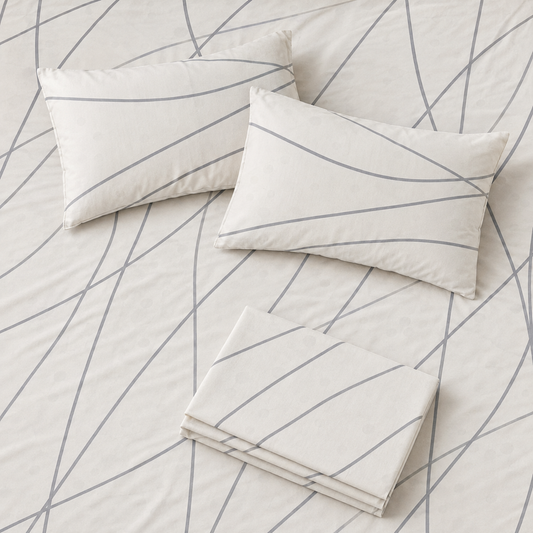Ivory Stone Abstract Premium line Bedsheet