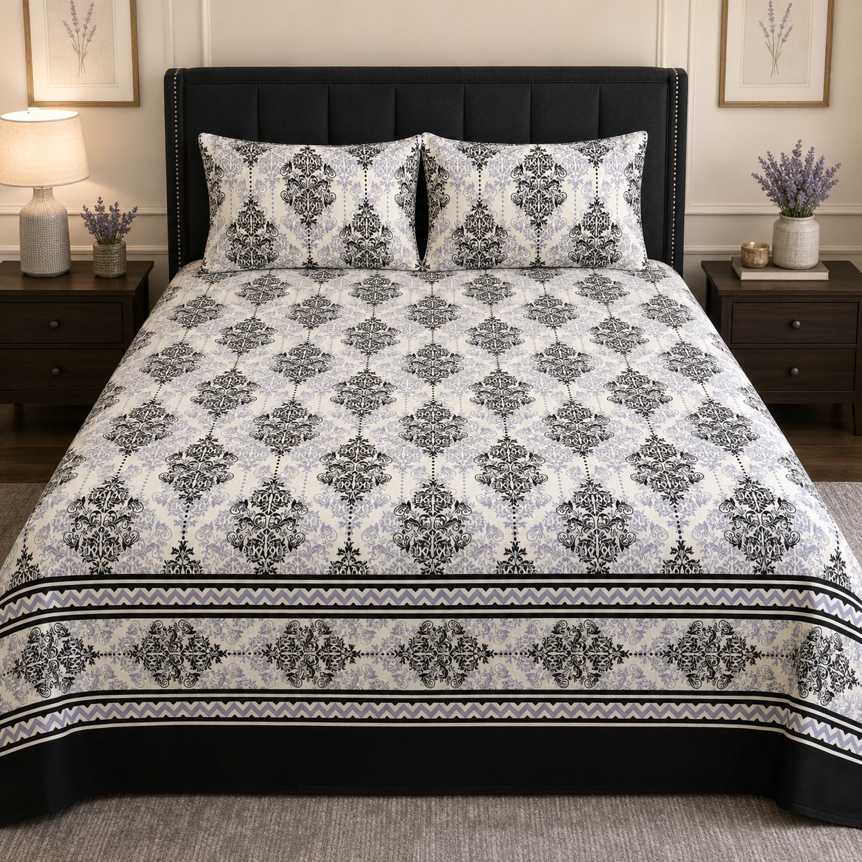 Ivory Noir Damask