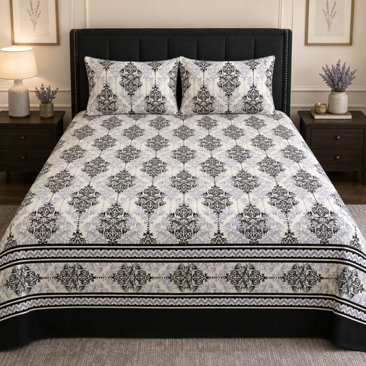 Ivory Noir Damask