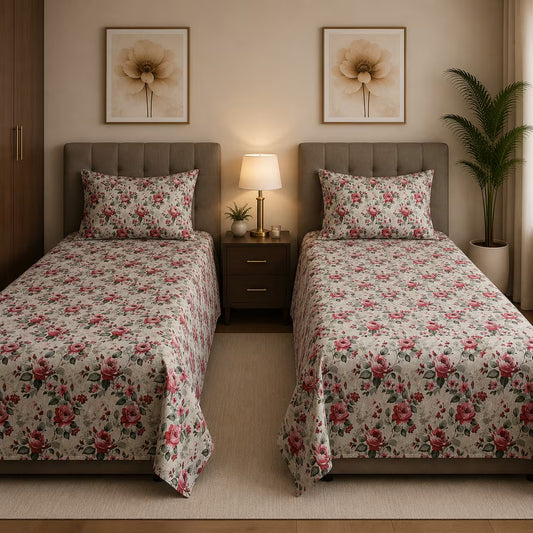Blush Beige Single Bedsheet