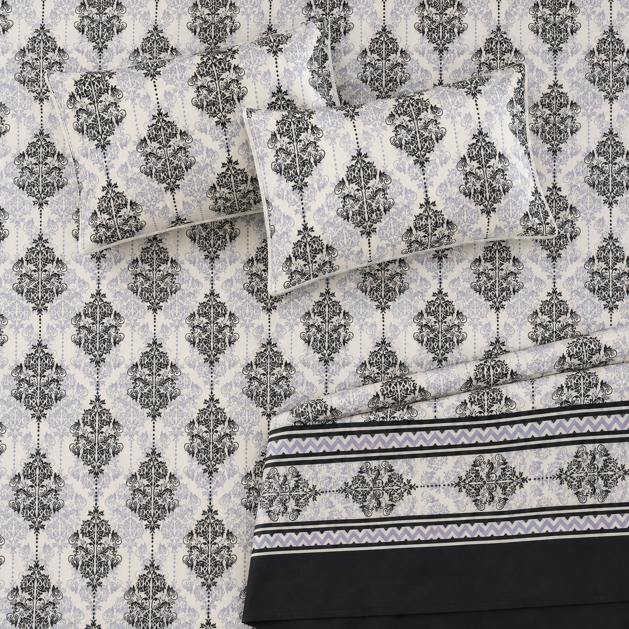 Ivory Noir Damask