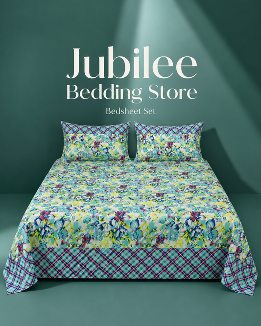 Aqua Bloom micro Cotton Bedsheet