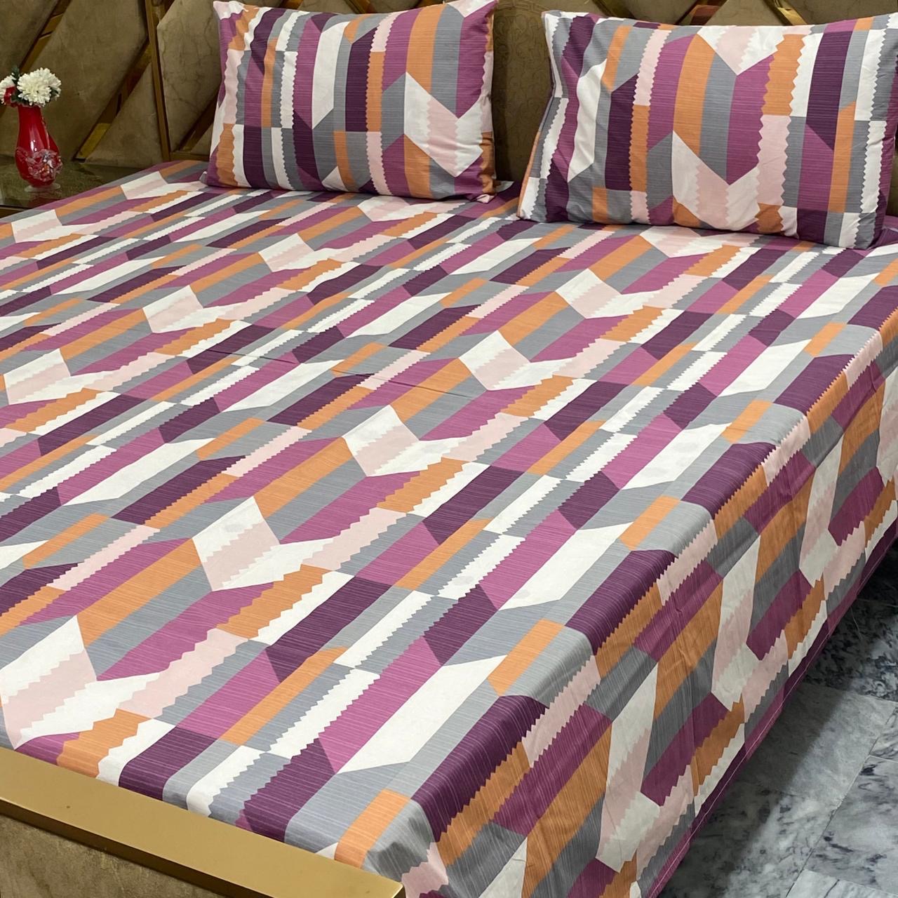 🟣 Modern Geometry
 cotton bedsheets