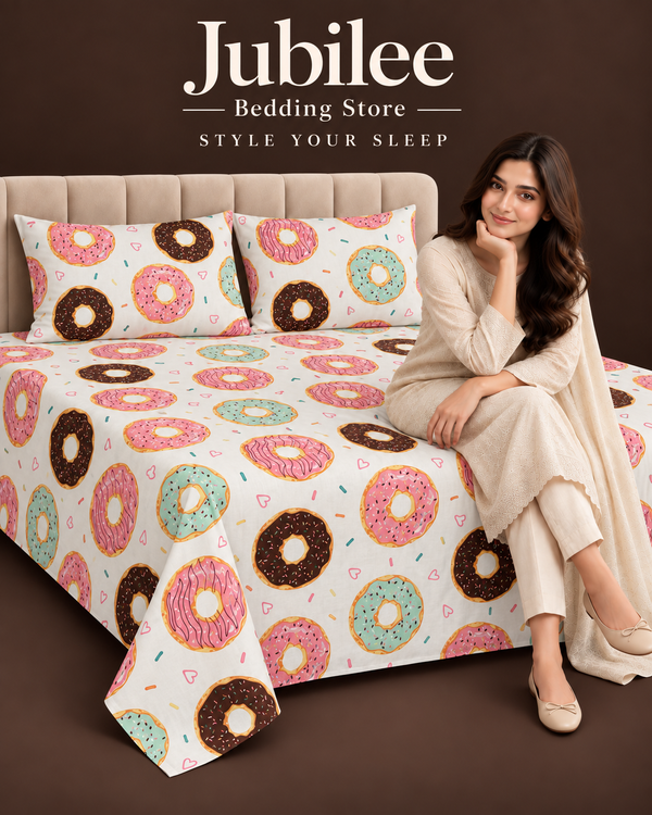 Donut Printed Bedsheet Set