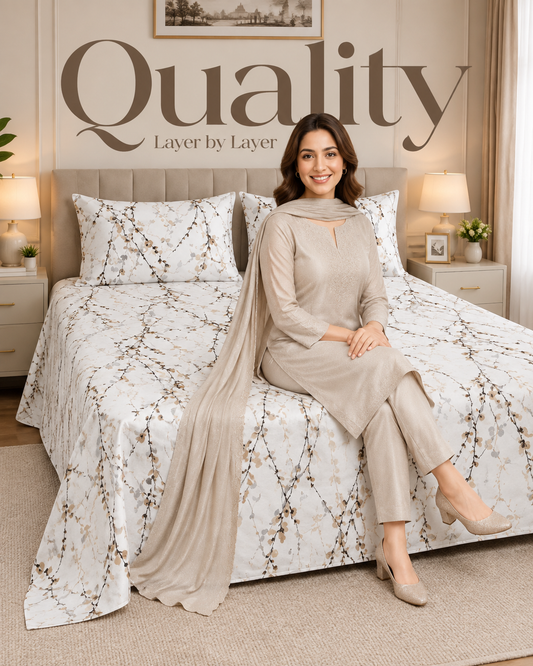 Soft Willow Ivory Bedsheet