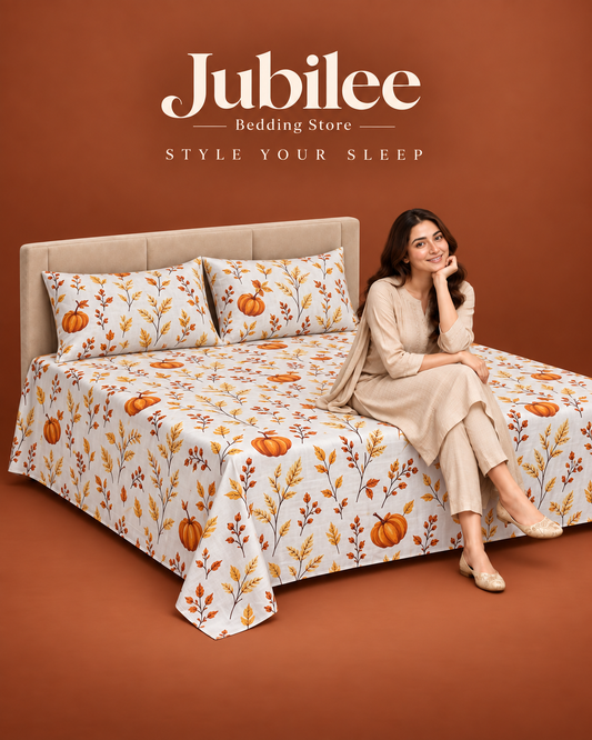 Autumn Pumpkin & Leaf Design Soft Bedding