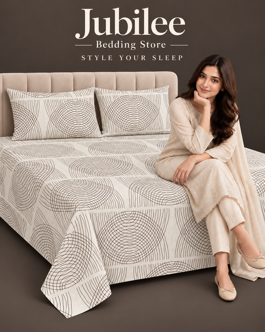 Modern Geometric Line Design Soft Bedsheet
