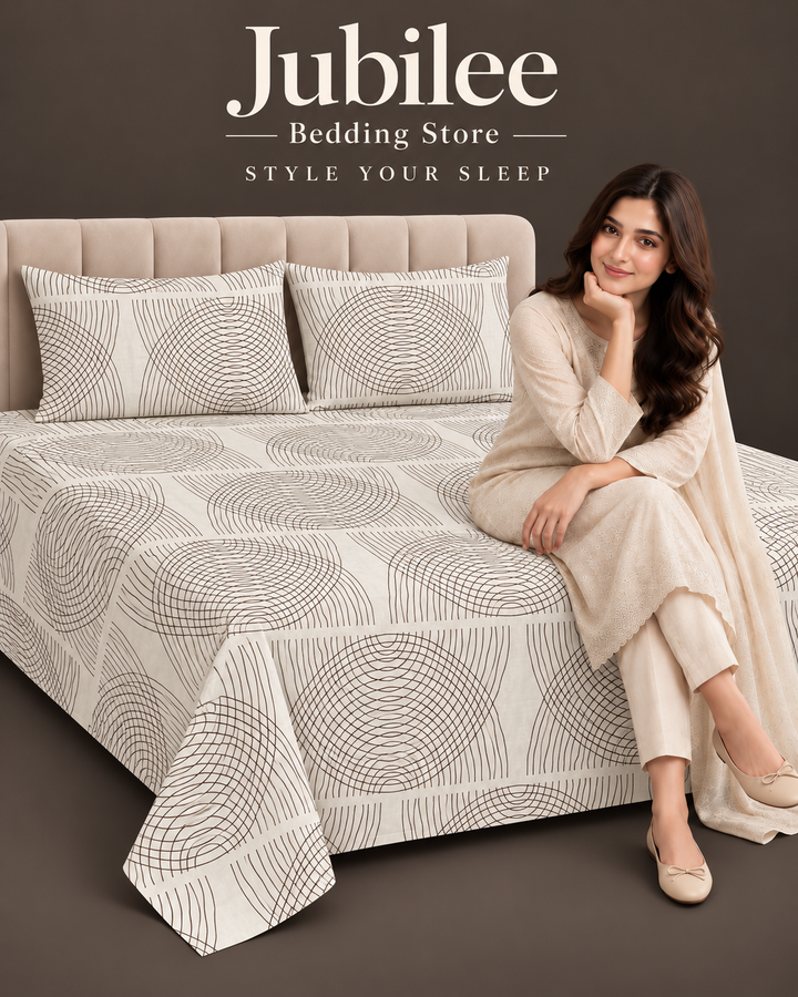 Modern Geometric Line Design Soft Bedsheet