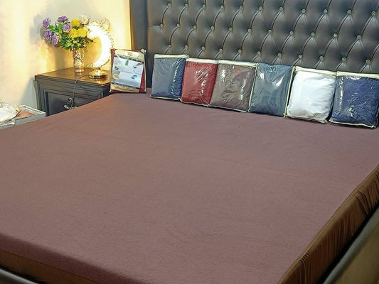 Dark Brown Waterproof Mattress Protector – Terry Cotton