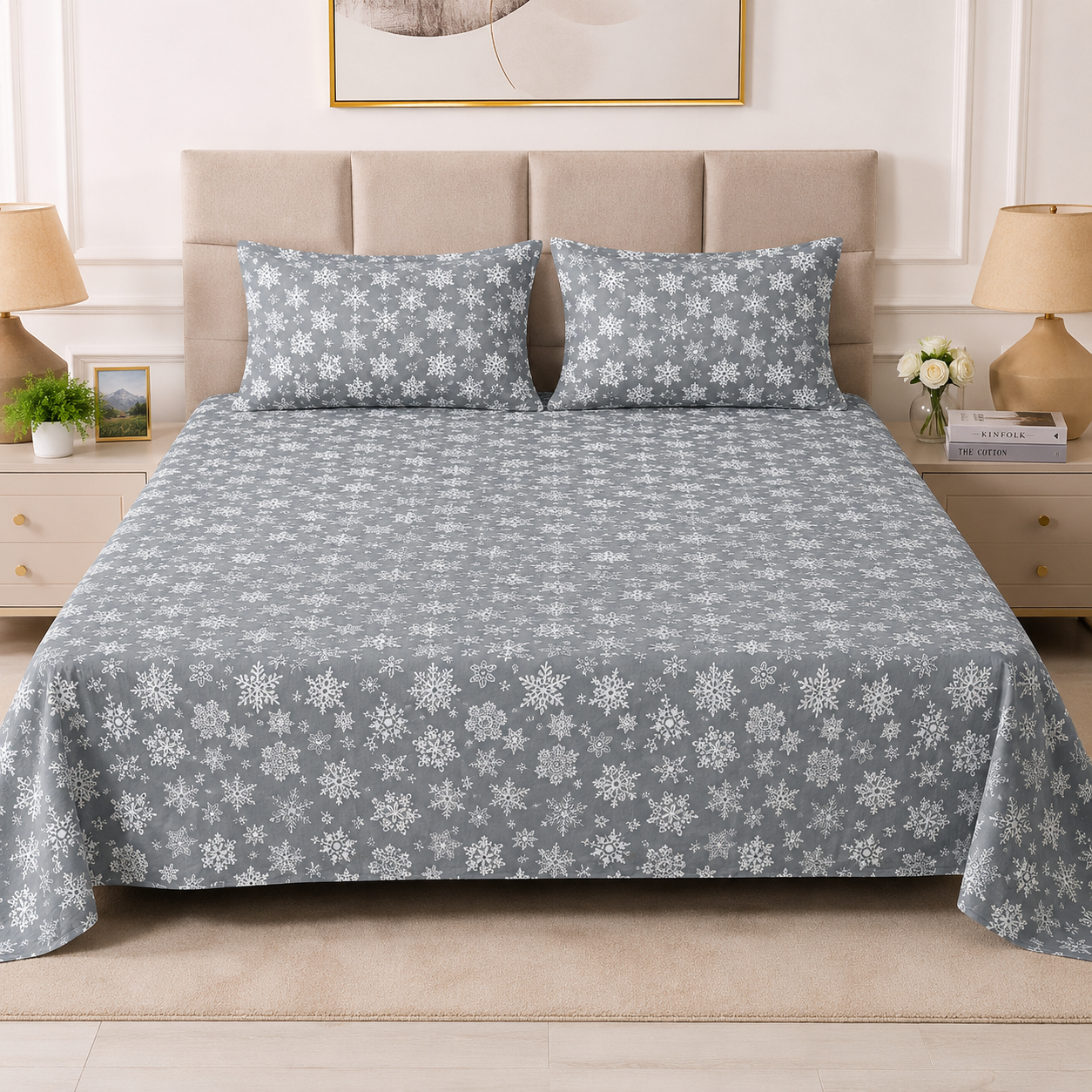 Elegant Willow Beige Bedsheet