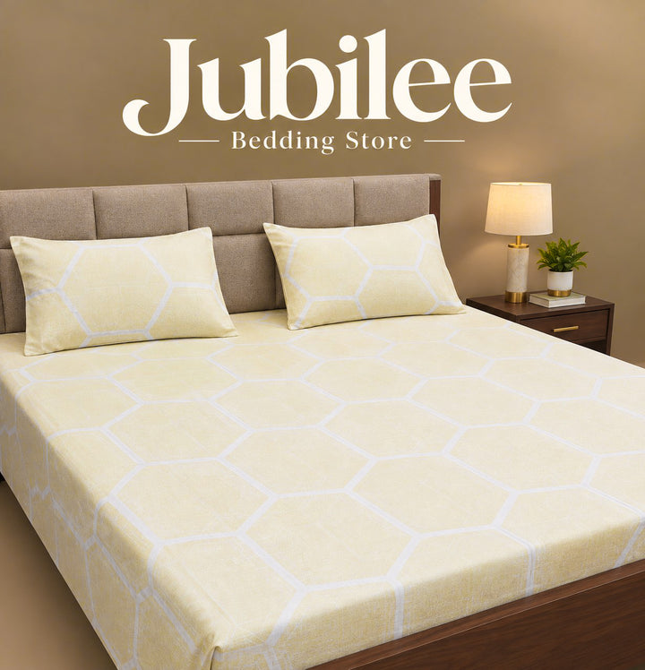 Cotton Bedsheet Yellow Football