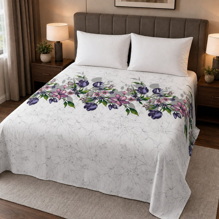 Ivory flower cotton Bedsheets