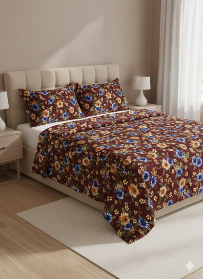 Royal Mehroon Bed Sheet – Deep Maroon Color for Modern Bedrooms