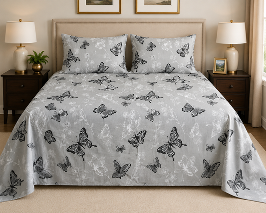 Royal Butterfly Printed Bedsheet