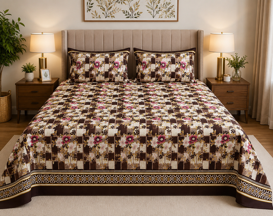 Desert Bloom Micro Cotton Bedsheet