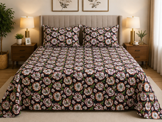 Sandstone floral Micro Cotton Bedsheet