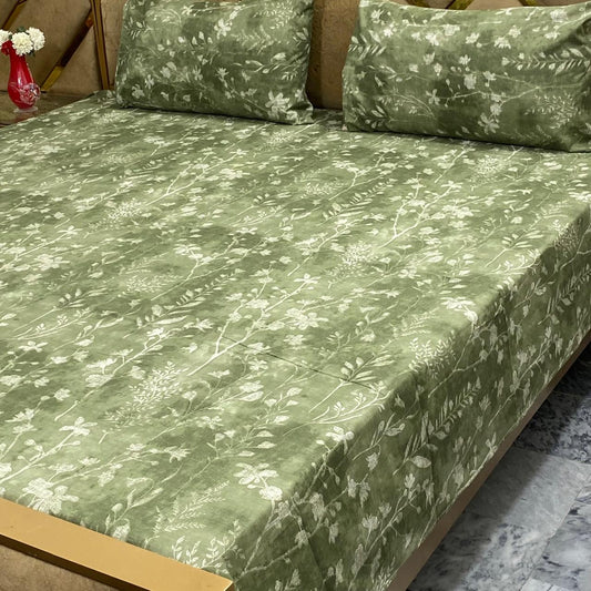 Olive Blossom Cotton Bedsheeet