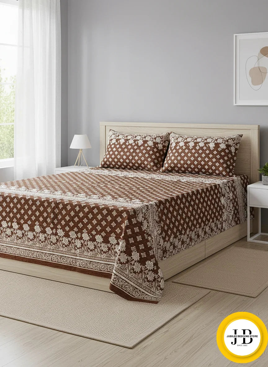 Premium Floral Bedsheet – Beautiful Print, High-Quality Fabric