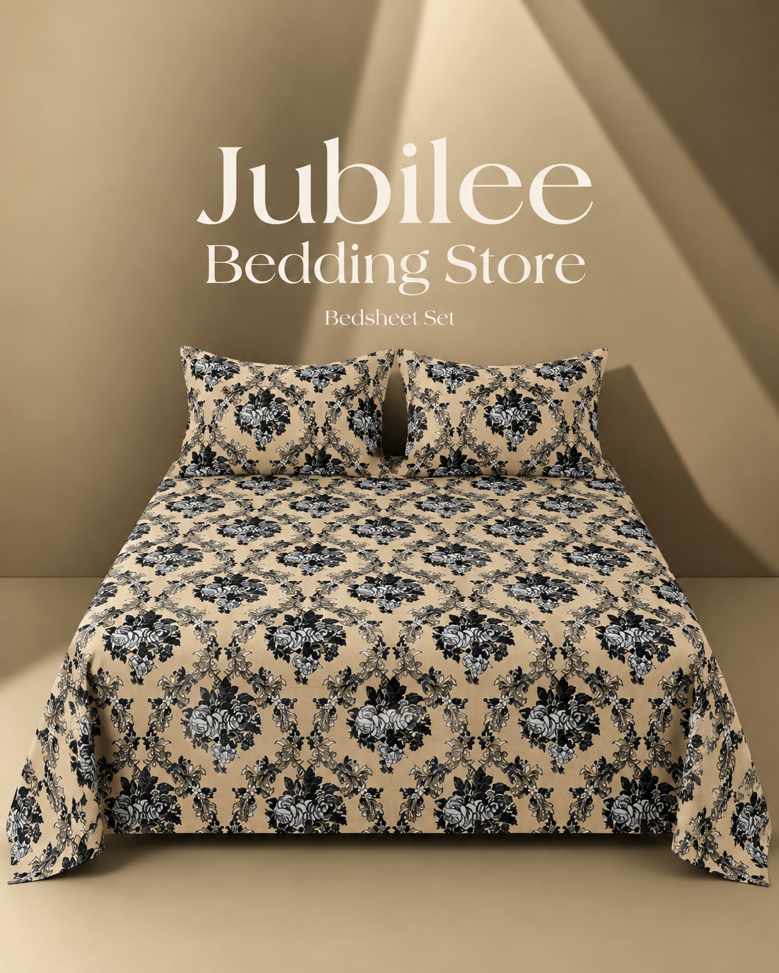 Elegant Ivory Rose Bedsheet