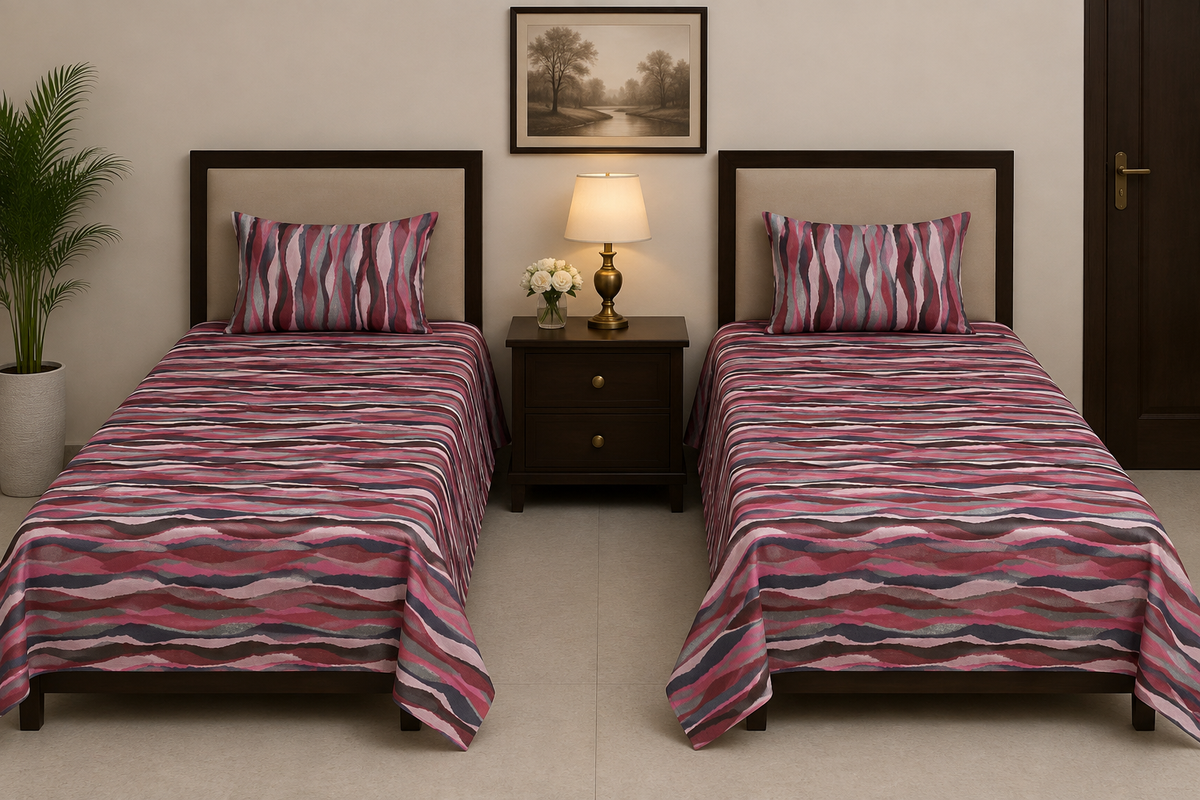 Multi Waves Single bedsheet